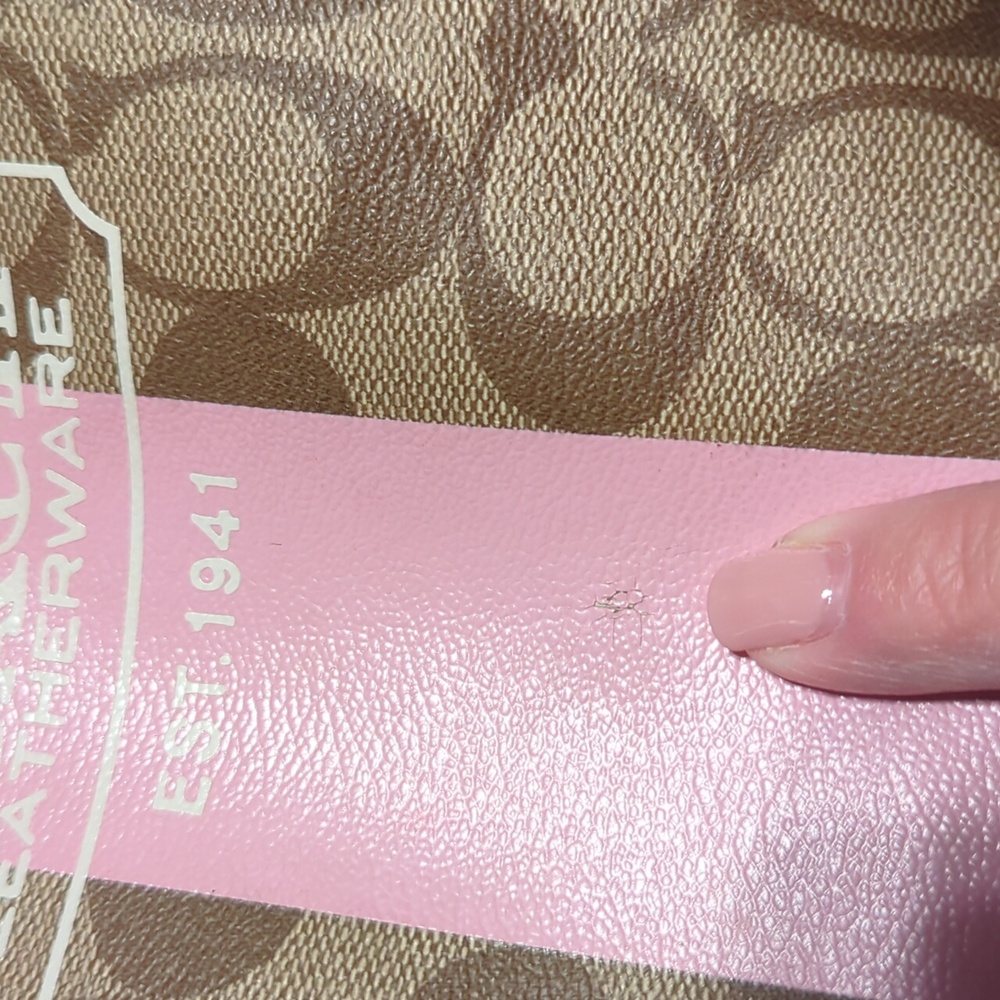 Coach Signature Canvas Tote Bag - Pink and Tan - Picture 10 of 16